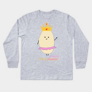 I'm a potato princess of potatoes Printato is better than Unitato the unicorn potato funny vegetable Kids Long Sleeve T-Shirt